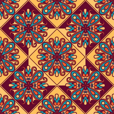 Seamless modeli. Vintage dekoratif öğeler. Oryantal desen 