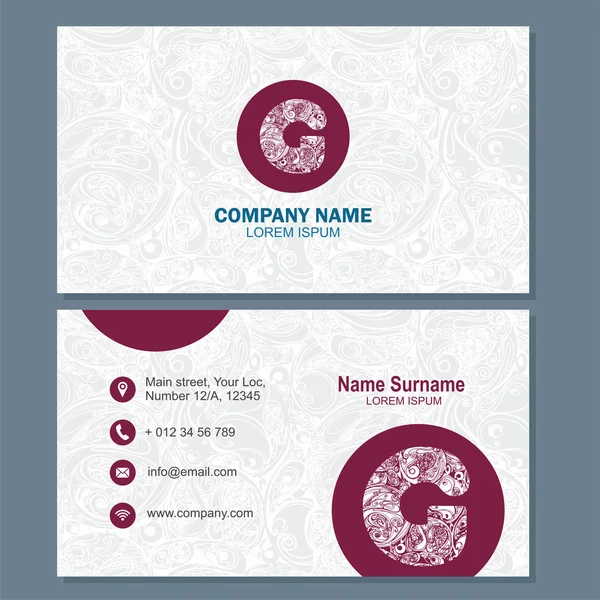 Cartão de visita ou modelo de cartão com logotipo elemento carta — Fotografia de Stock