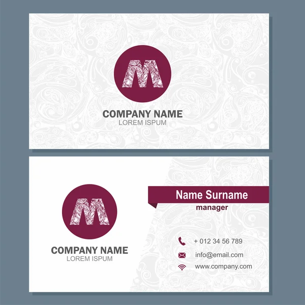 Business card or visiting card template with logo element letter — Stock Photo, Image