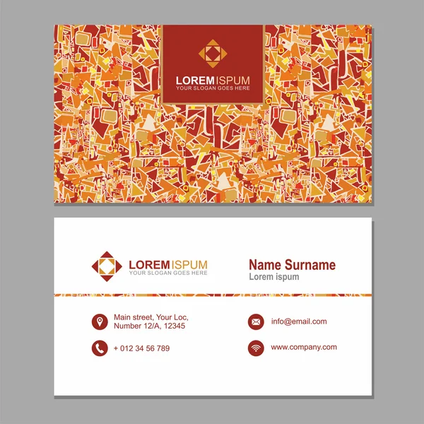 Visiting card, business card with abstract polygonal pattern. — Stock Photo, Image