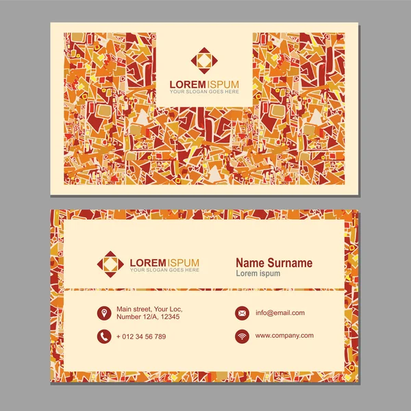 Visiting card, business card with abstract polygonal pattern. — Stock Photo, Image