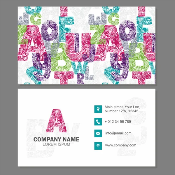 Cartão de visita ou modelo de cartão com logotipo elemento carta — Fotografia de Stock