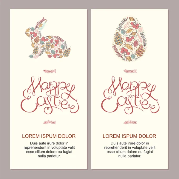 Happy easter cards illustration with decorative floral easter eg — Stock Photo, Image