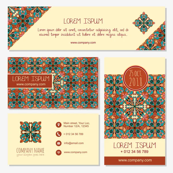 Business Card. Vintage decorative elements. Ornamental pattern — Stockfoto