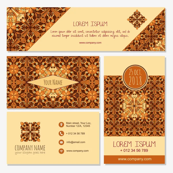 Business Card. brochure layout.web Banner with abstract pattern — ストック写真