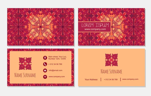 Visiting card set temlate. Vintage decorative element. — Stock Photo, Image