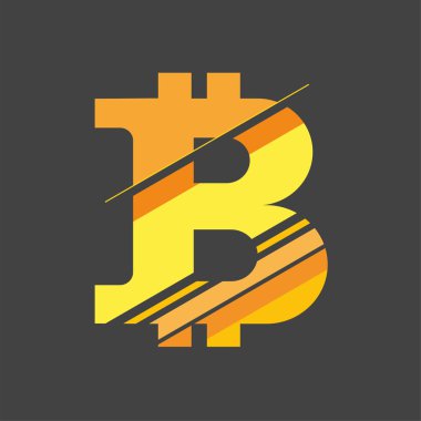 Vektör Bitcoin sembolü. şifreleme illüstrasyon