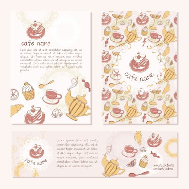 Vektör el çizmek kahvaltı arka plan belirleme