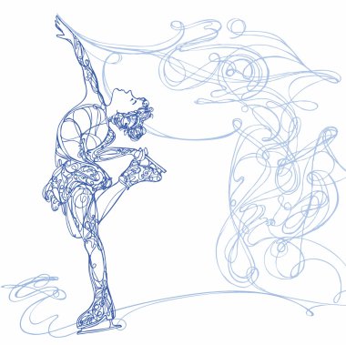 Artistik Patinaj sevimli kız buz üzerinde eğitim 