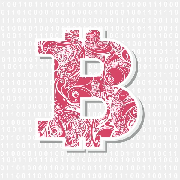 Bitcoin símbolo vector decorativo — Vector de stock