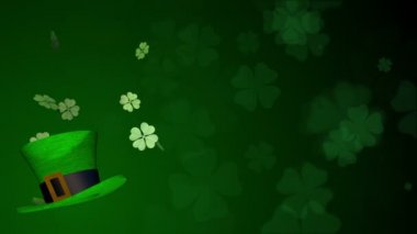 Saint Patrick'ın gün desen yonca ve yeşil şapkalı