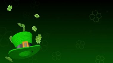 Saint Patrick'ın gün desen yonca ve yeşil şapkalı
