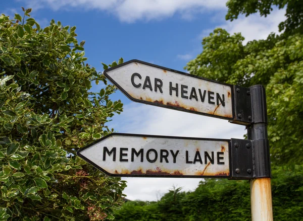 Car Heaven And Memory Lane Road Sign