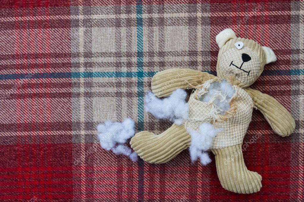 stuffing a teddy bear