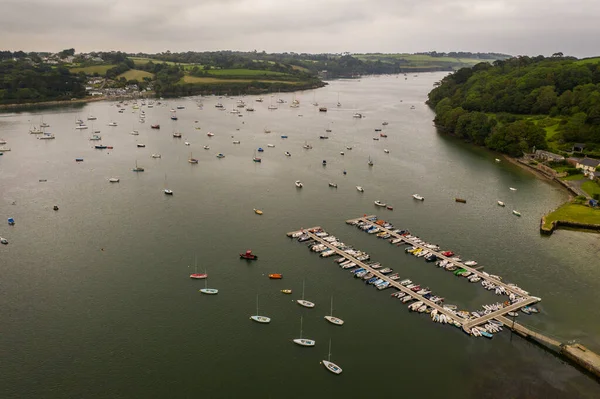 Helford Cornwall June 2021 Авіаційний Ландшафт Коридору Естуарію Кукурудзяній Стіні — стокове фото