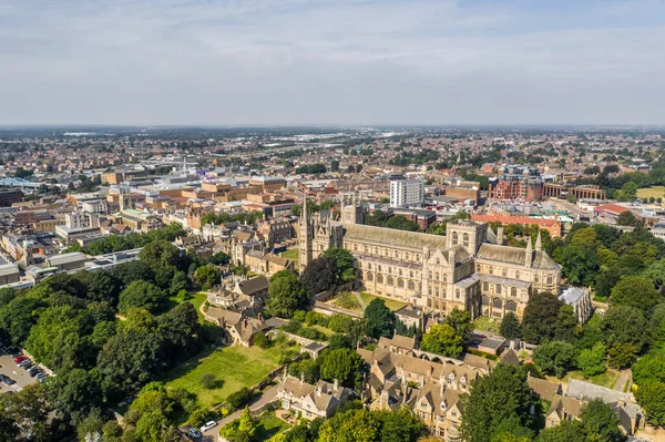 Peterborough Reino Unido Septiembre 2021 Paisaje Urbano Aéreo Catedral Peterborough —  Fotos de Stock