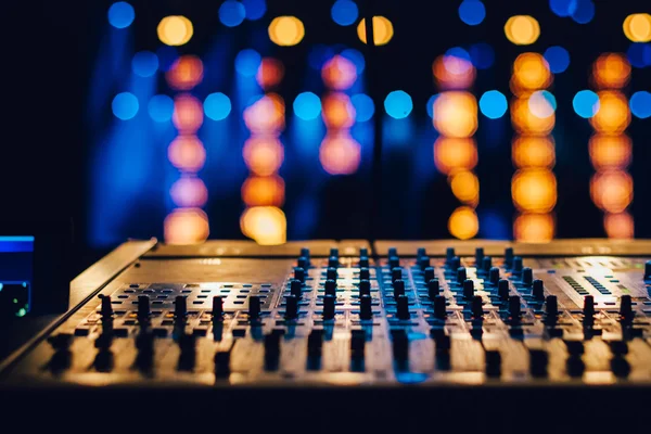 Closeup of an audio mixing control  panel — Stock Photo, Image