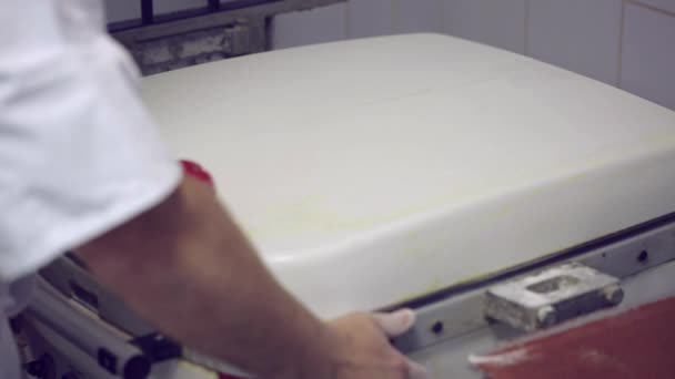 Preparing dough process and making buns out of it — Stock Video