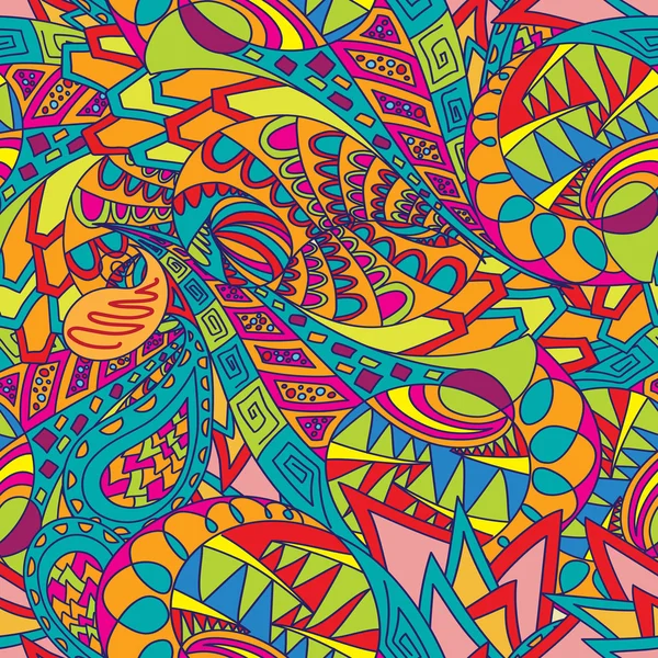 Patrón abstracto de doodle y paisleys vectorial — Archivo Imágenes Vectoriales