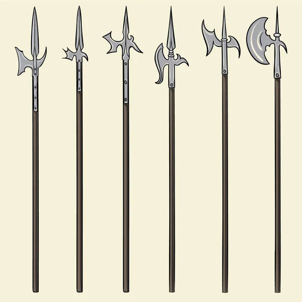 Vector Halberds Set — Stock Vector