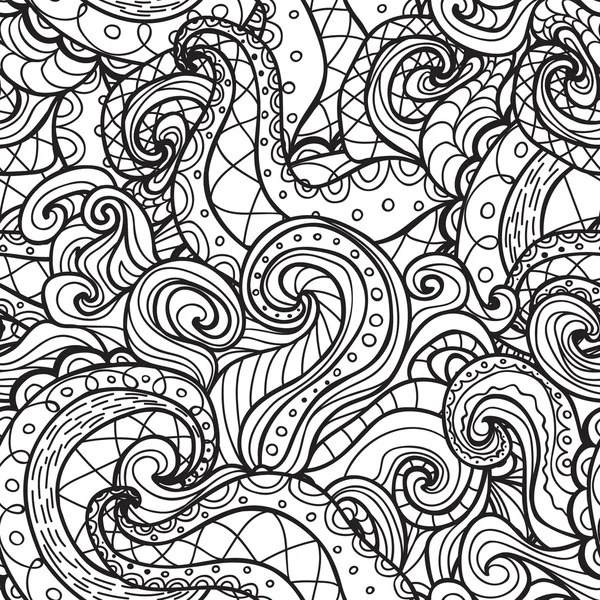 Doodle Outline Seamless Pattern — Stock Vector