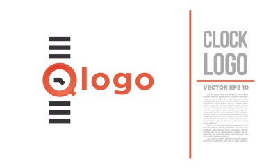 Q oclock Logo vektör logo illüstrasyon saat