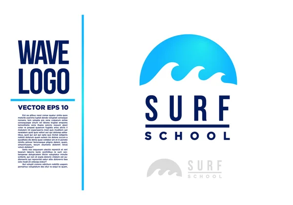 Surf Logo Onda logotipo do vetor ilustração azul —  Vetores de Stock