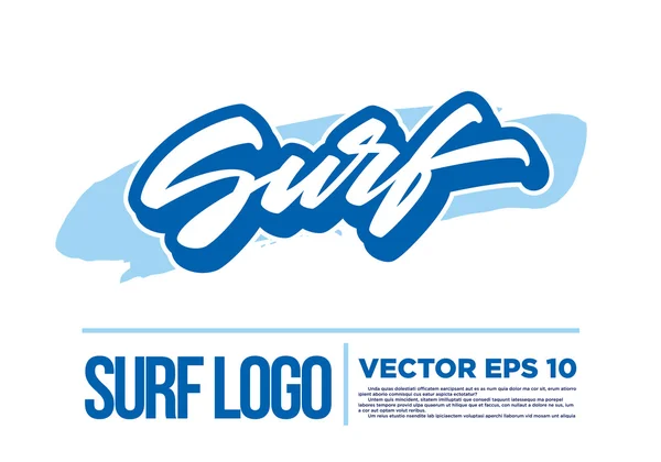 Surfen logo Welle Vektor Logotyp Abbildung blau — Stockvektor
