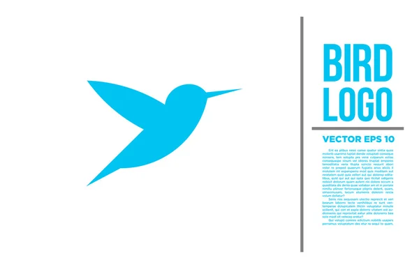 Bird Blue Tiny Logo vetor logotipo ilustração — Vetor de Stock