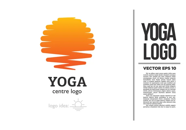 Sun Yoga Sea Logo vetor logotipo ilustração — Vetor de Stock