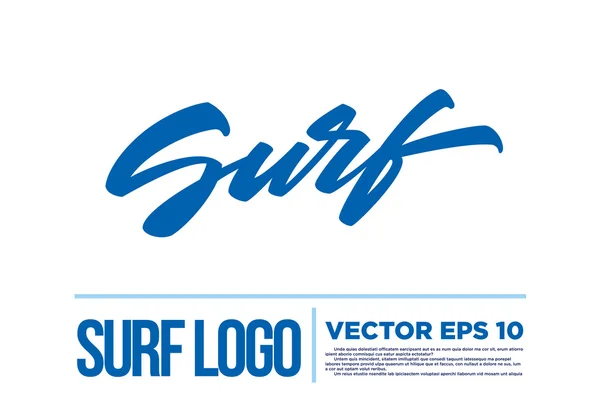 Surf Logo Onda logotipo do vetor ilustração azul —  Vetores de Stock