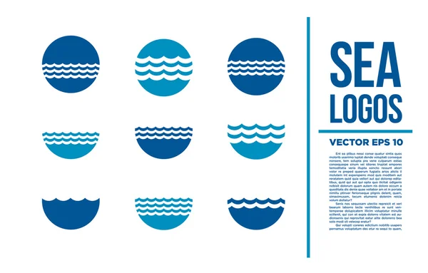 Surf Logo Onda logotipo do vetor ilustração azul —  Vetores de Stock