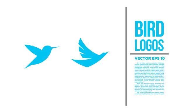 Illustrazione del logotipo vettoriale del logo minuscolo blu dell'uccello — Vettoriale Stock
