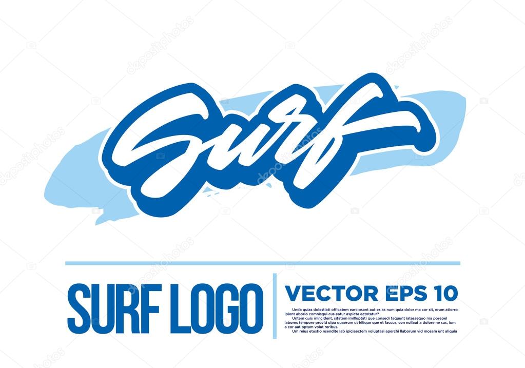 Surf Logo Wave vector logotype illustration blue