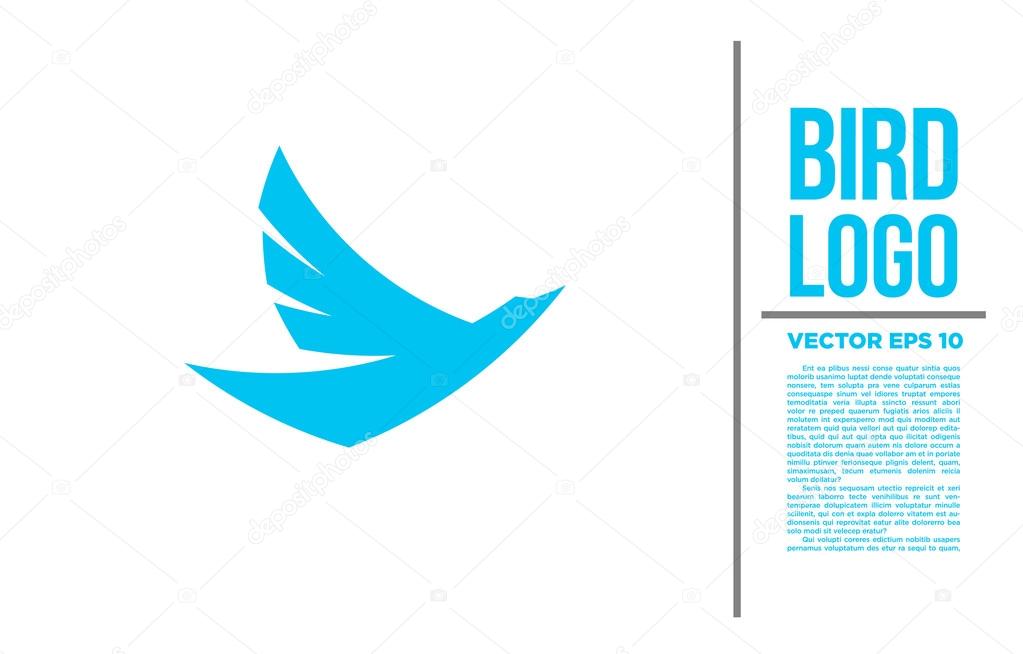 Bird Blue Tiny Logo vector logotype illustration