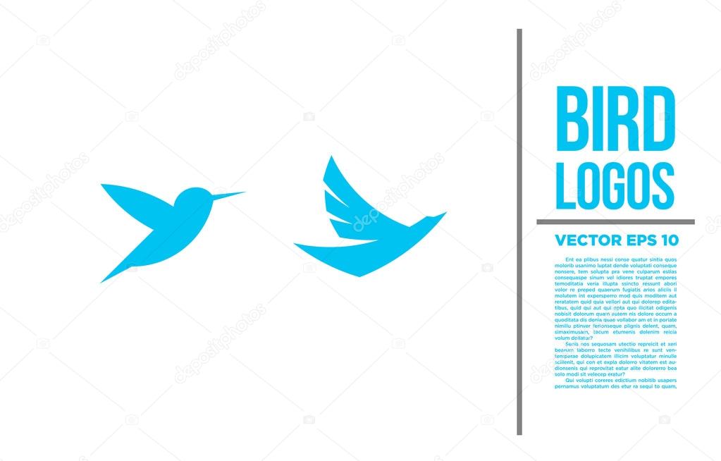 Bird Blue Tiny Logo vector logotype illustration