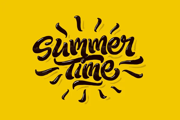 Tempo de verão lettering logotipo vetor ilusrtação — Vetor de Stock