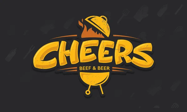 Cheers lettering vetor logotipo esboço —  Vetores de Stock