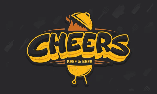 Cheers lettering vector logo sketch — Stock Vector