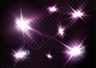 ışığı mavi yanıp söner vektör çizim karanlık şeffaf arka plan üzerinde. Web tasarım sayfa öğesi