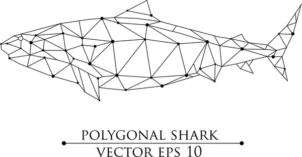 Polygonale geometrische Low-Poly-Vektor Big Shark-Vektor-Illustration, Webdesign, Sehseite, Werbung, Werbung, Poster, Druck, Banner-Element — Stockvektor