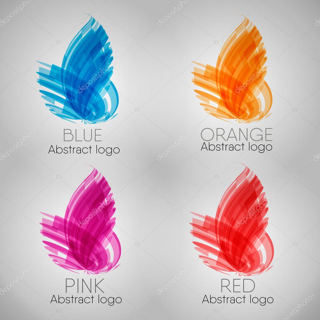 Blue red, orange purple set abstract line vector background texture on grey background. Digital modern graphic motion web, page logo brand business banner presentation print element design