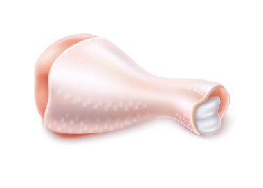 Vektör gerçekçi çiğ tavuk budu bacak menüsü