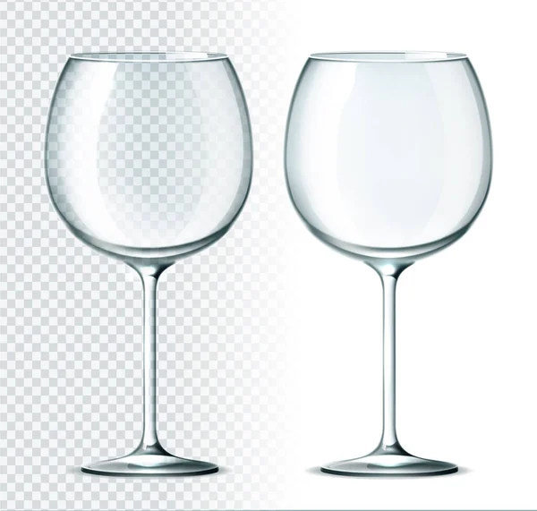 ベクトル3Dワイン、アルコール飲料用カクテルグラス — ストックベクタ