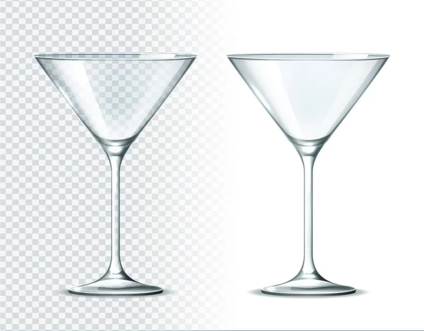 Bicchiere da cocktail vettoriale 3d martini per bevande — Vettoriale Stock
