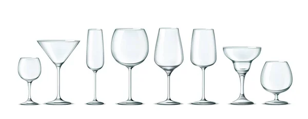 Bicchiere da cocktail alcolico vettoriale 3d per set bevande — Vettoriale Stock