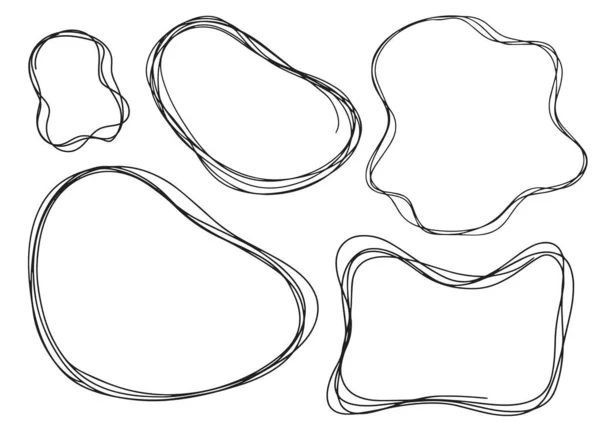 Διάνυσμα χέρι γραμμή τέχνης blac στρογγυλά σχήματα doodle Διάνυσμα Αρχείου