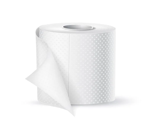 Vector realistische Toilettenpapierrolle weiß blank — Stockvektor