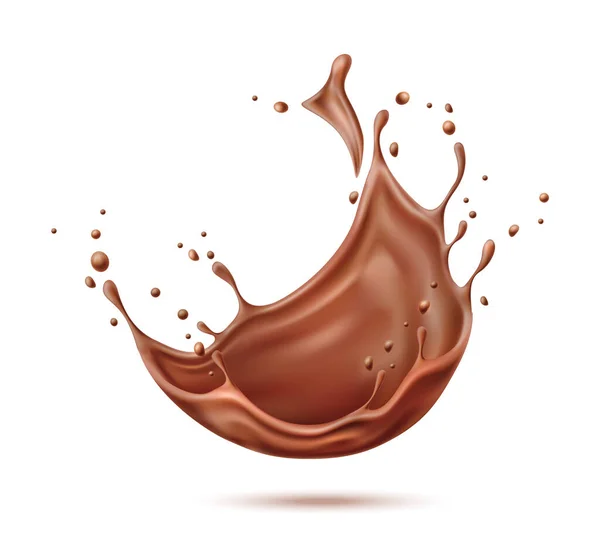 Vector 3d salpicadura de chocolate explosión líquida a Gráficos Vectoriales