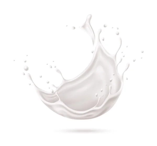 乳製品のデザインのためのベクトル現実的なミルクスプラッシュ — ストックベクタ